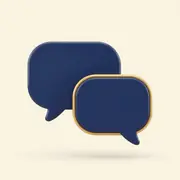 Two overlapping speech bubbles.