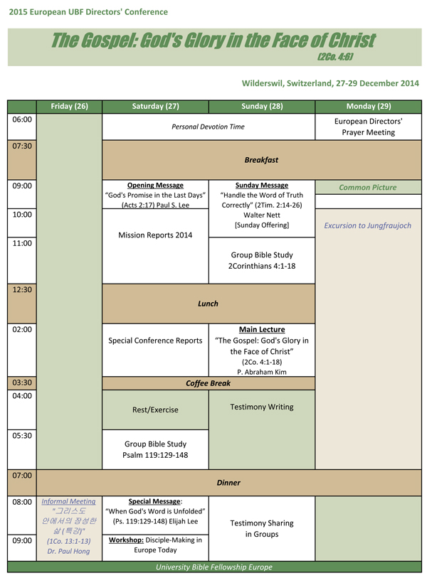 Europe New Year Directors Conference Program