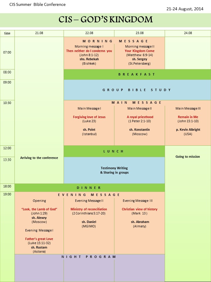 CIS International SBC Program & Prayer Topics
