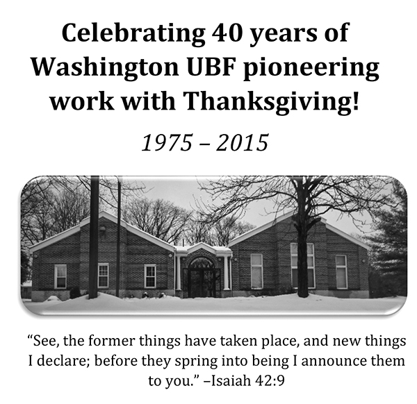 Washington UBF Harvest Festival & 40th Anniversary Celebration
