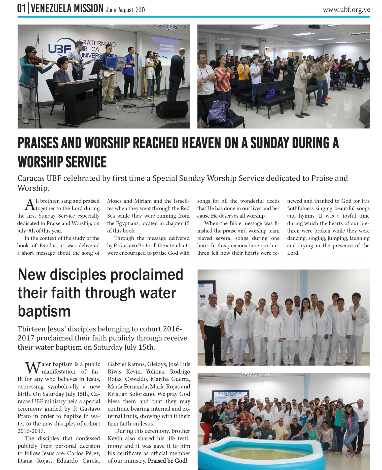  UBF Caracas News Letter, Venezuela