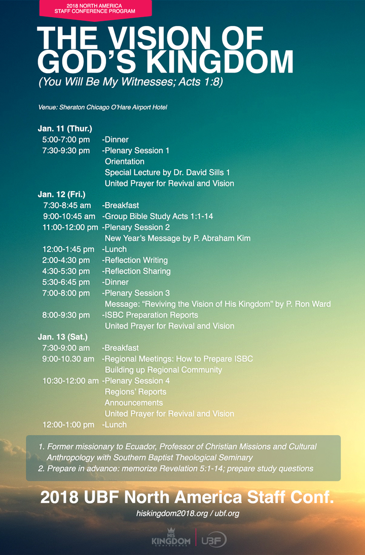 2018 North America Staff Conference Program