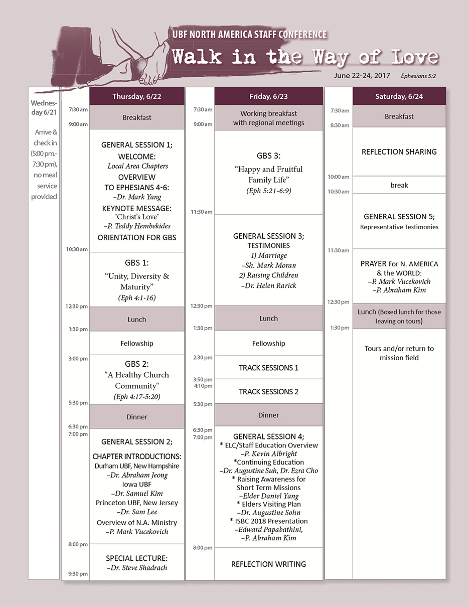 North America Staff Conference Program
