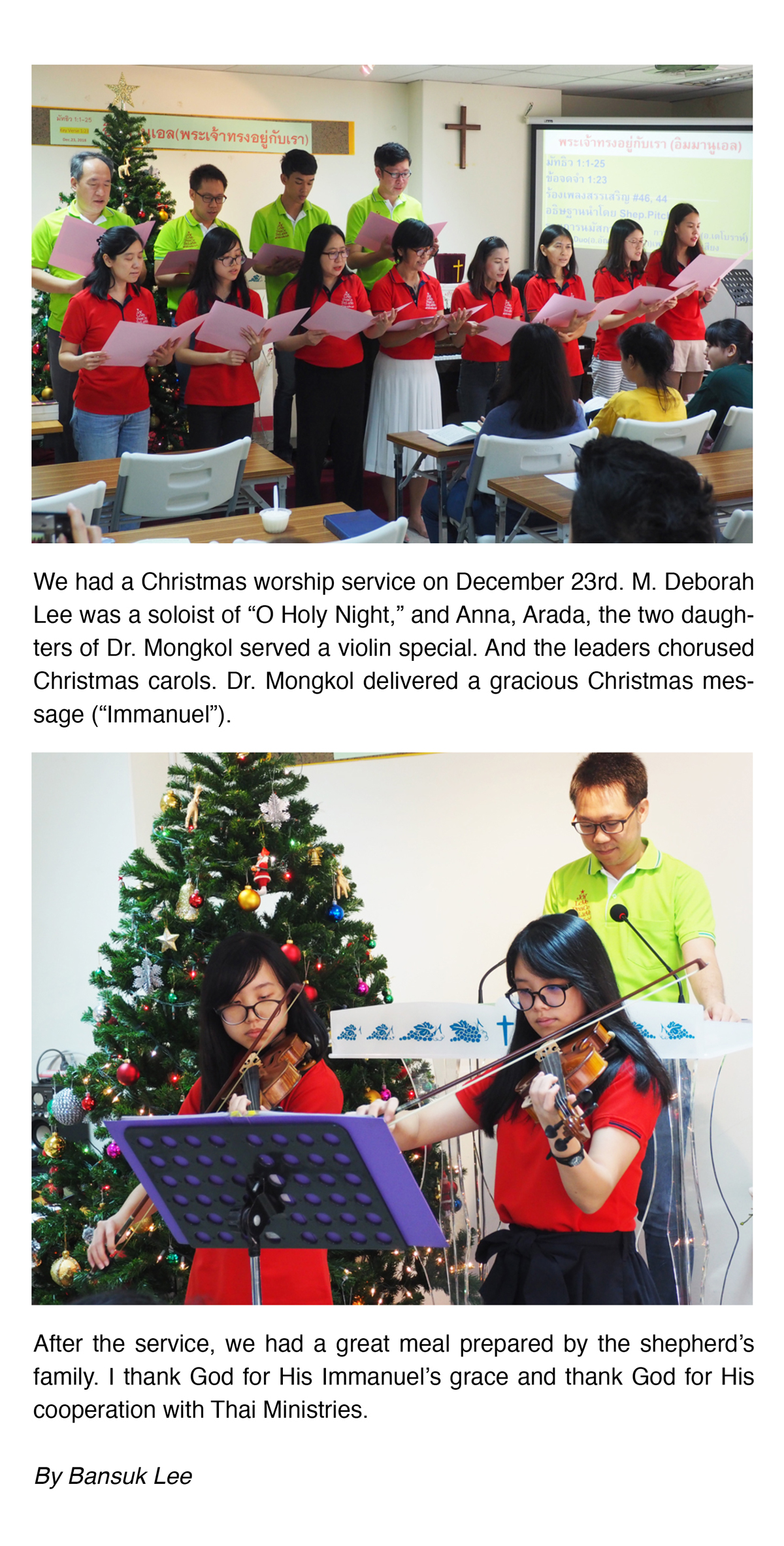 2018 Christmas Worship Service around the World -  THAI