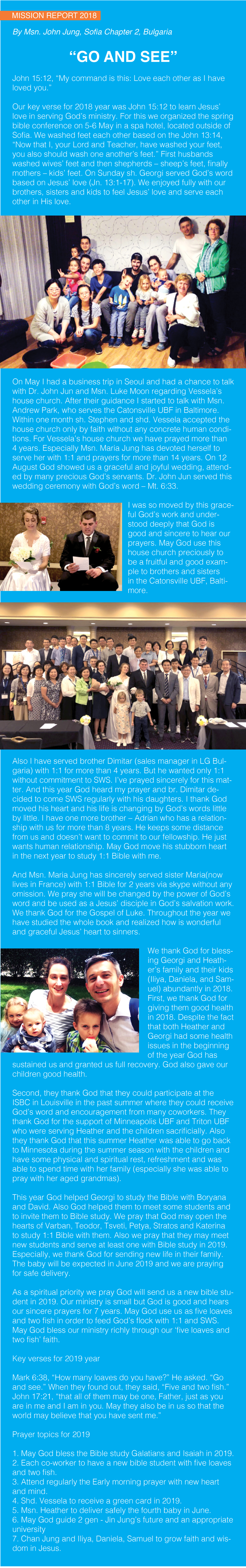2018 Mission Report (Sofia - II), BULGARIA