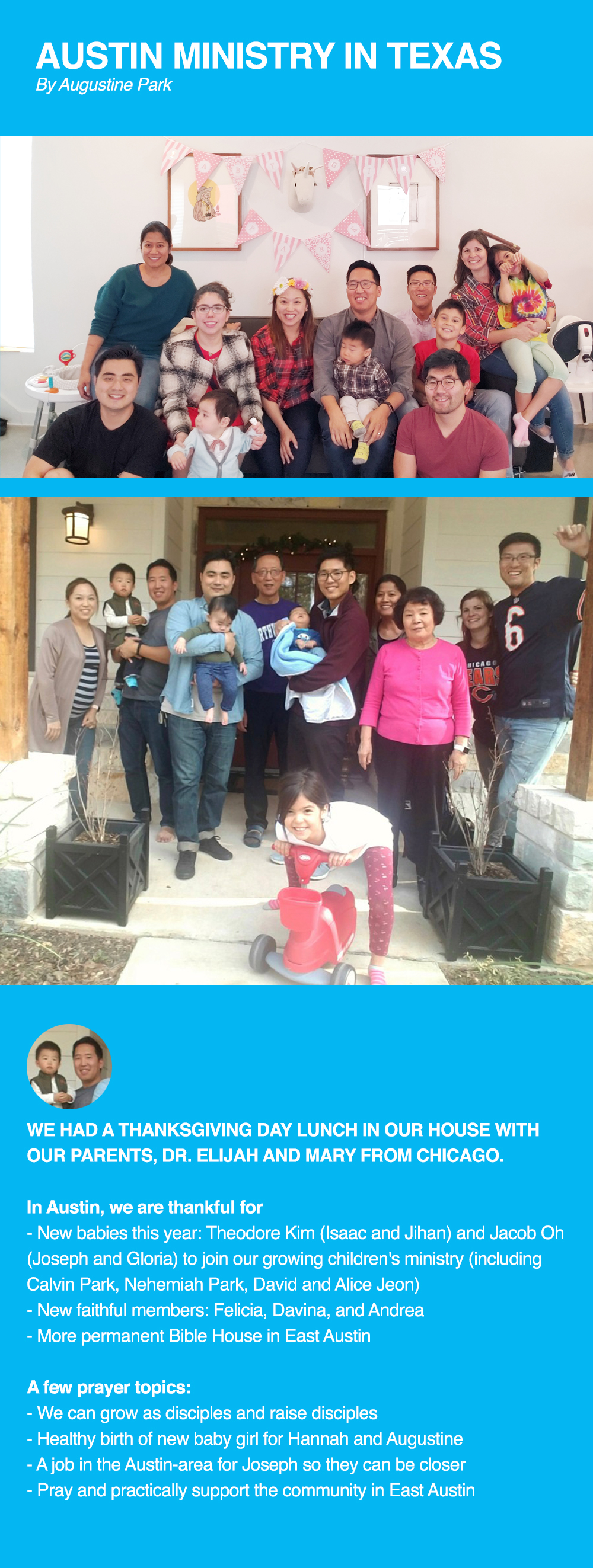 Members of Austin UBF in Texas Gathered Together to Have a Thanksgiving Day Lunch, USA