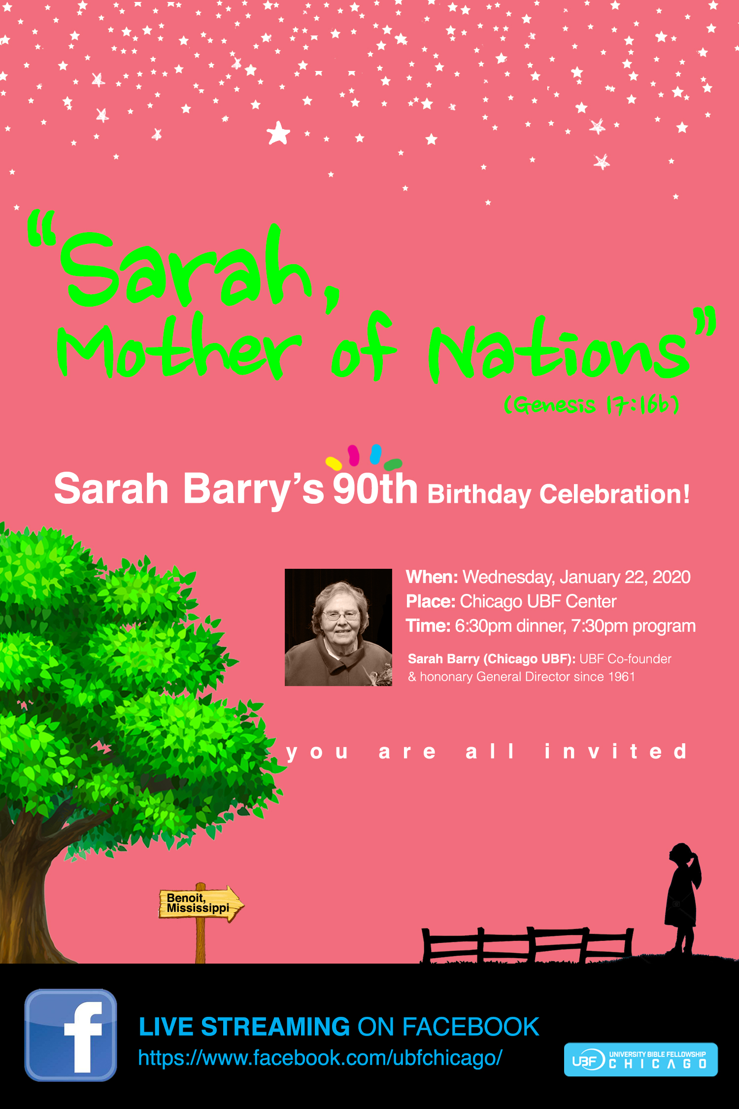 You are All Invited to Sarah Barry's 90th Birth Day Celebration on January 22, 2020 (CHICAGO) (Video) 