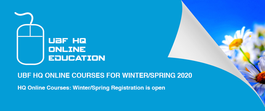 UBF HQ Education Online Courses: Winter/Spring Registration is Open