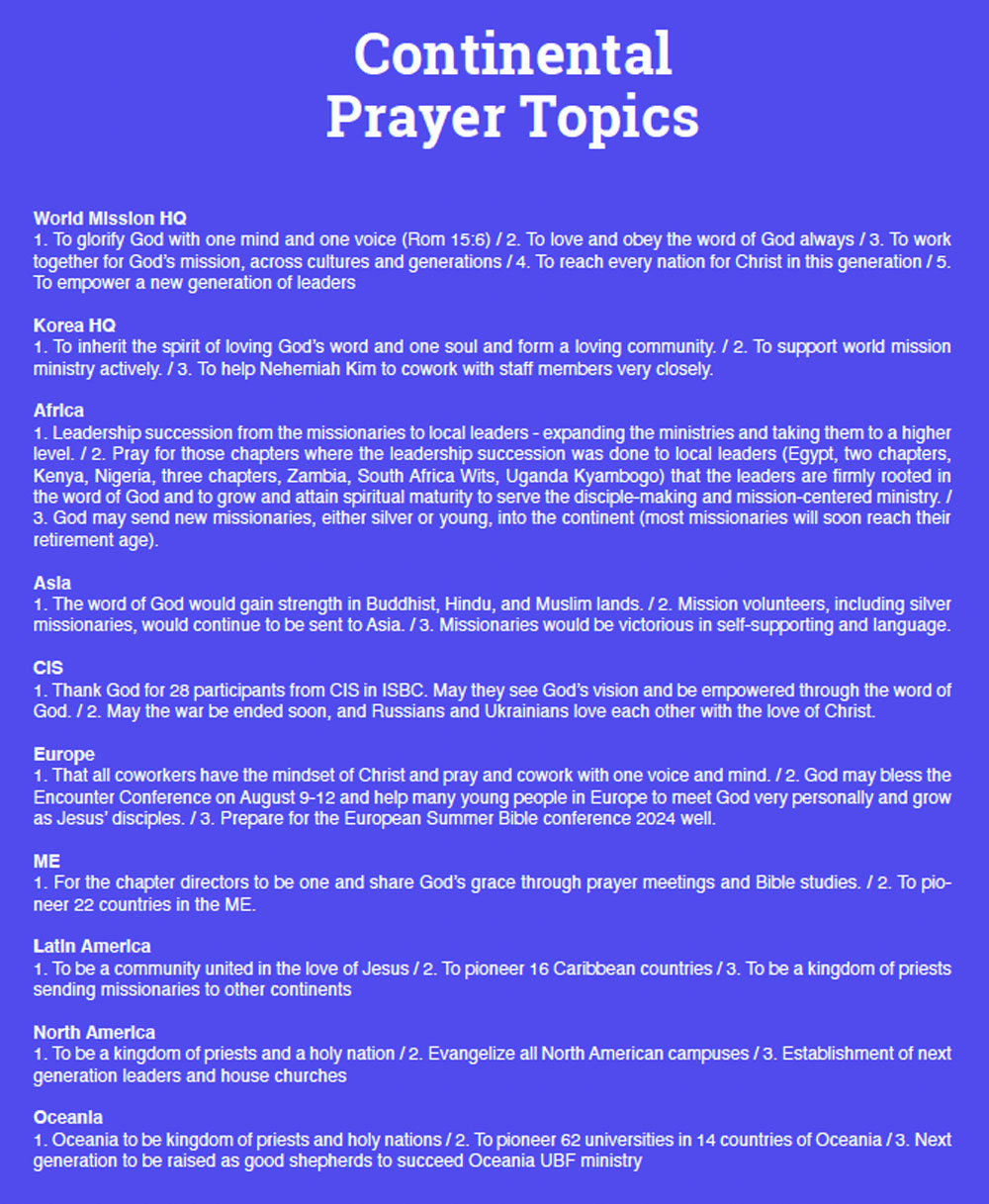 (HQ-UPDATED) ISBC Prayer Topics / Pray for 12 Testimony-Sharers