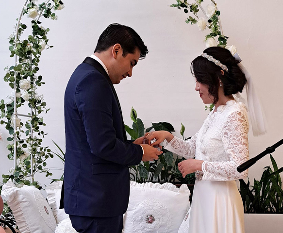 (GERMANY) There was a Blessed Wedding between Abraham & Gloria with the Key Verse of Genesis 2:18