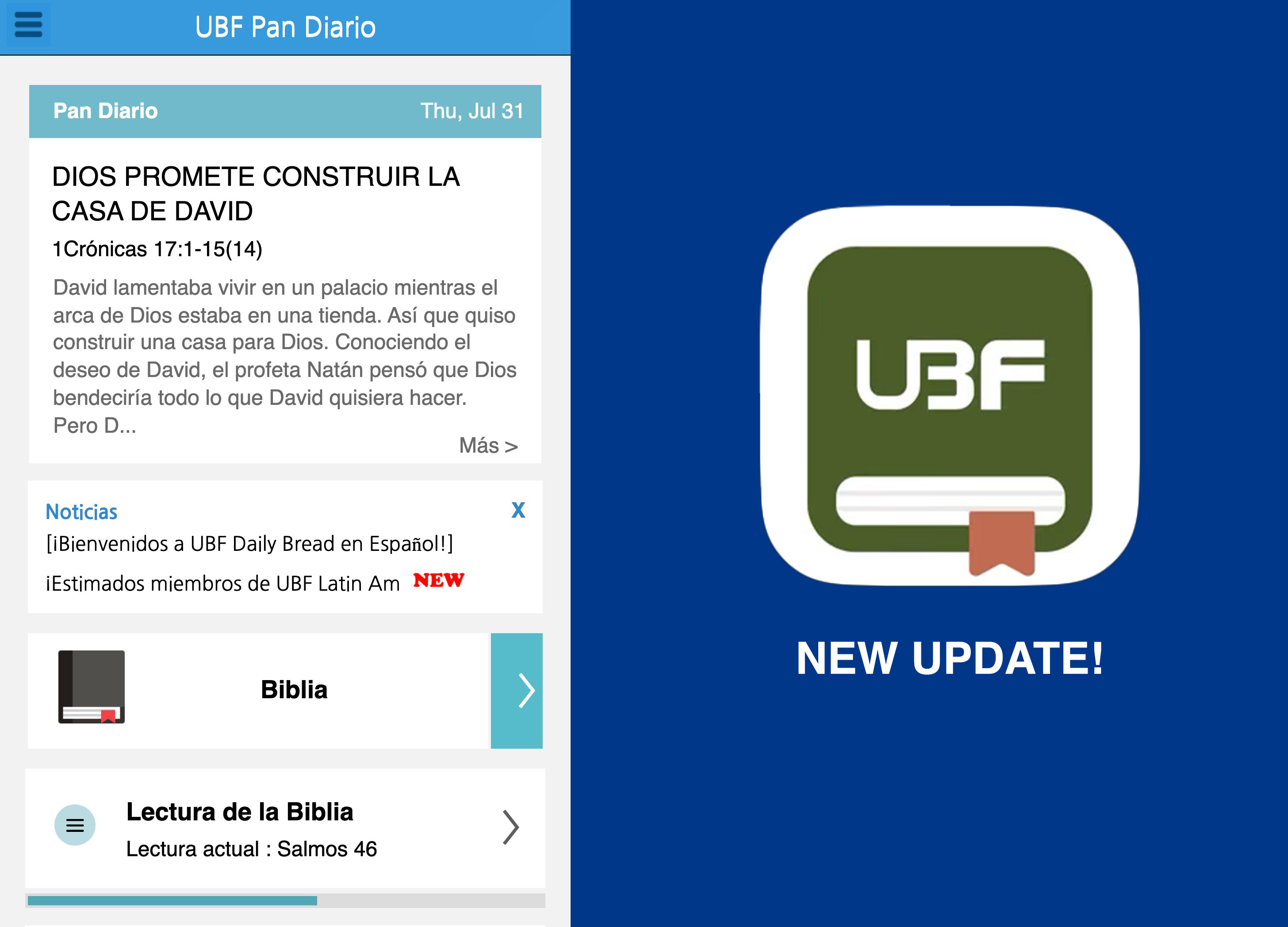 (HQ) UBF Daily Bread App System Upgrade! Spanish Translation Now Available!