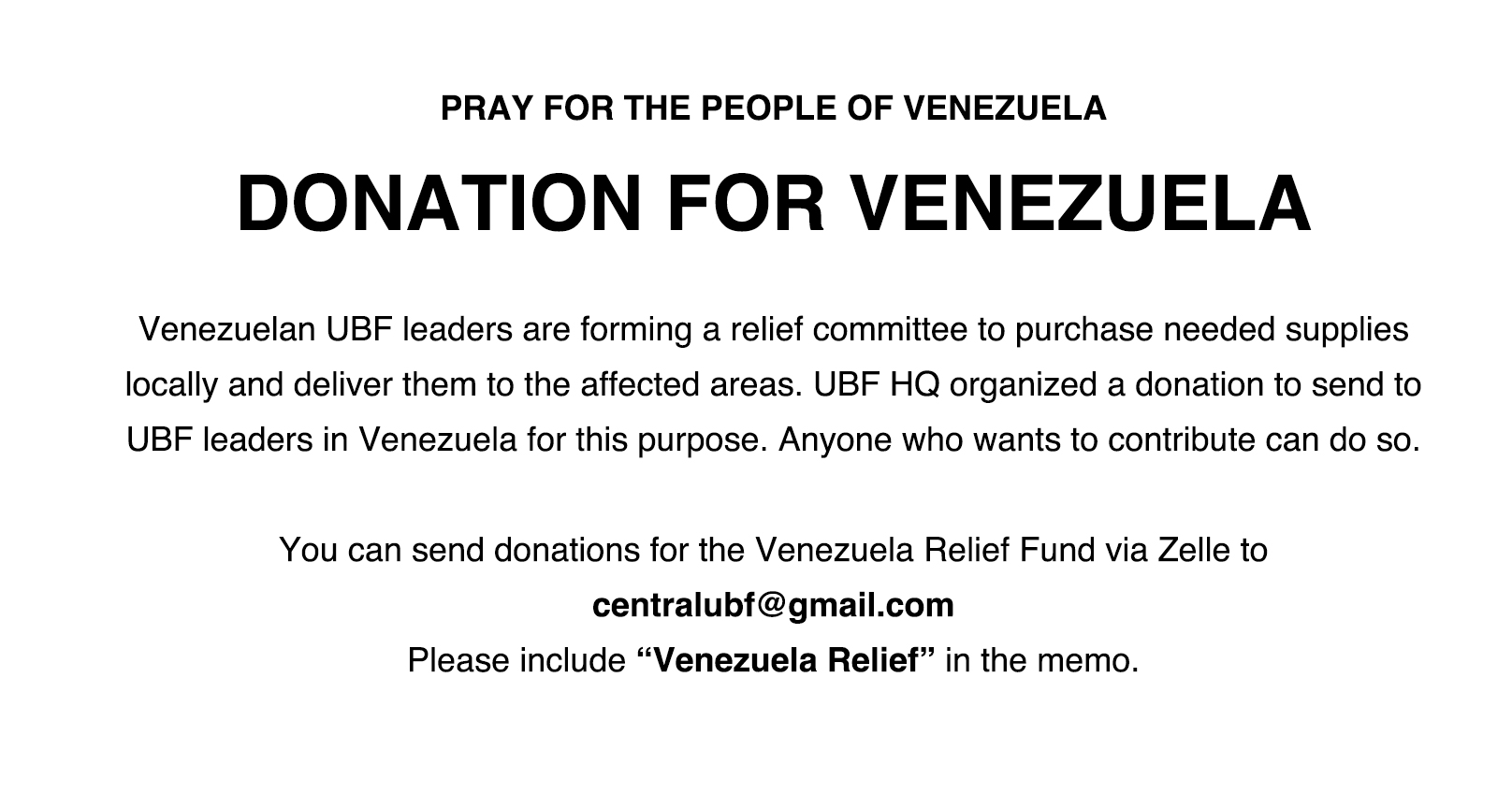 (HQ) Donation for Venezuela
