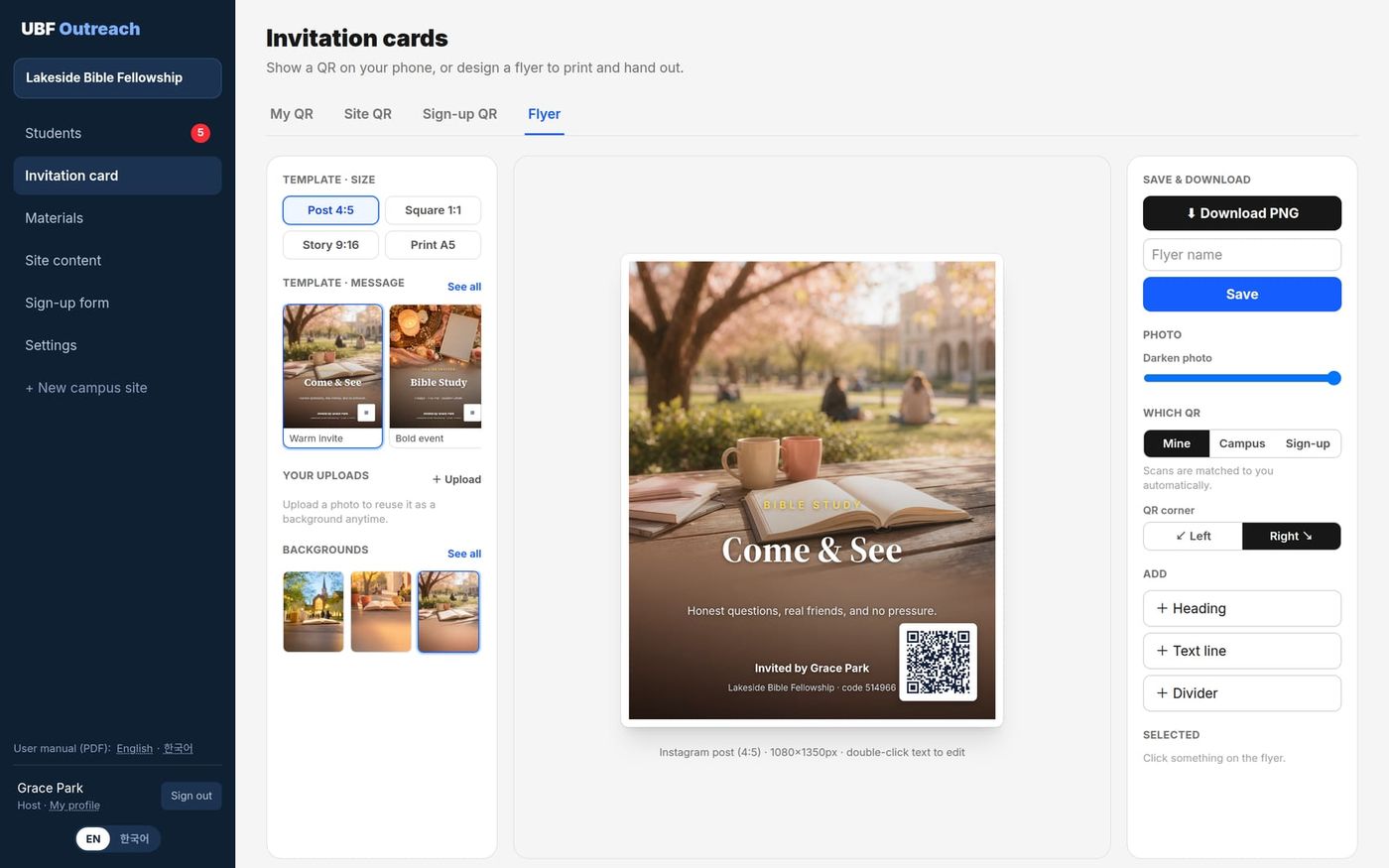 The flyer designer with an Instagram-size invitation